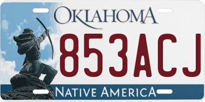 OK license plate 853ACJ