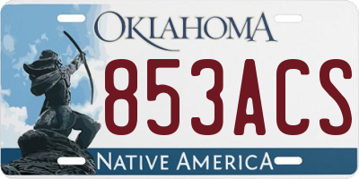 OK license plate 853ACS