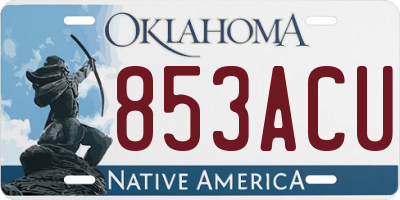 OK license plate 853ACU
