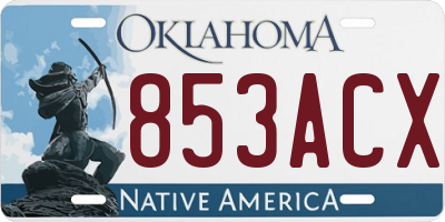 OK license plate 853ACX
