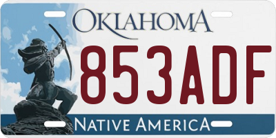OK license plate 853ADF