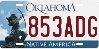 OK license plate 853ADG