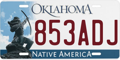 OK license plate 853ADJ