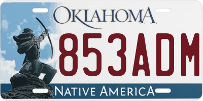 OK license plate 853ADM