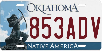 OK license plate 853ADV