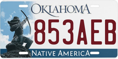 OK license plate 853AEB