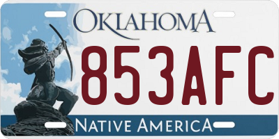 OK license plate 853AFC
