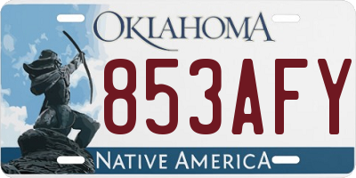 OK license plate 853AFY