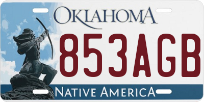 OK license plate 853AGB