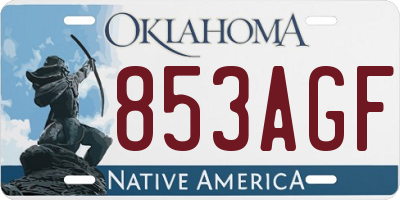 OK license plate 853AGF