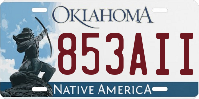 OK license plate 853AII