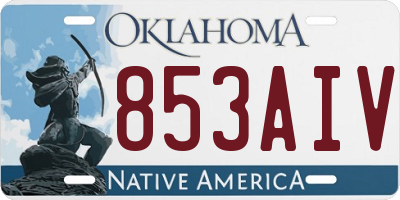OK license plate 853AIV
