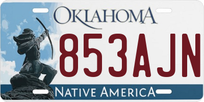 OK license plate 853AJN