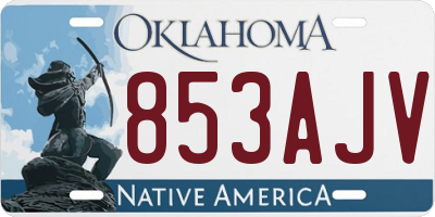 OK license plate 853AJV