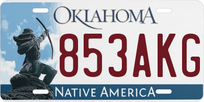 OK license plate 853AKG