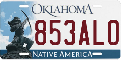 OK license plate 853ALO