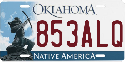 OK license plate 853ALQ