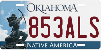 OK license plate 853ALS