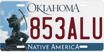 OK license plate 853ALU