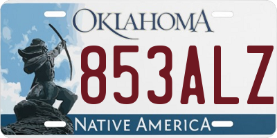 OK license plate 853ALZ