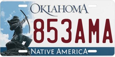 OK license plate 853AMA