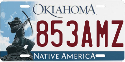 OK license plate 853AMZ