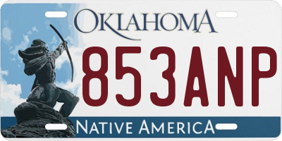 OK license plate 853ANP
