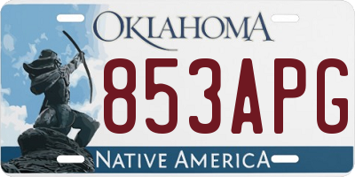 OK license plate 853APG