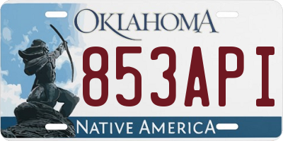 OK license plate 853API
