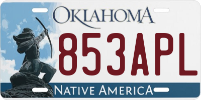 OK license plate 853APL