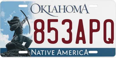 OK license plate 853APQ