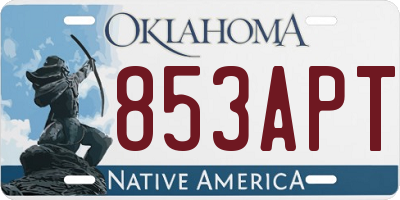 OK license plate 853APT