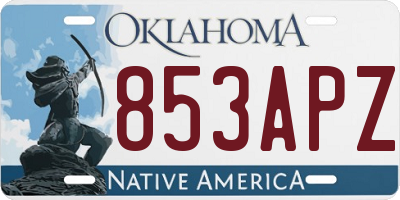 OK license plate 853APZ