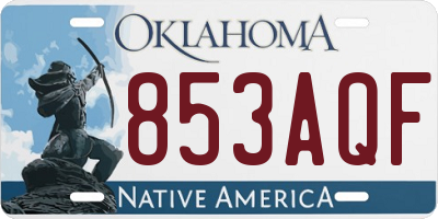 OK license plate 853AQF