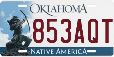 OK license plate 853AQT