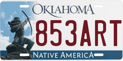 OK license plate 853ART
