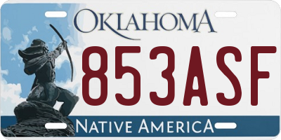 OK license plate 853ASF