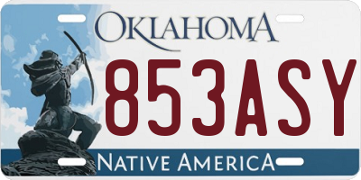 OK license plate 853ASY