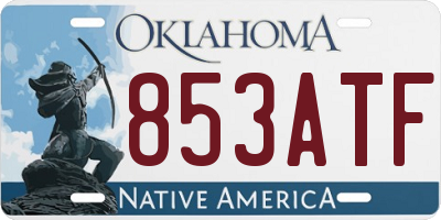 OK license plate 853ATF