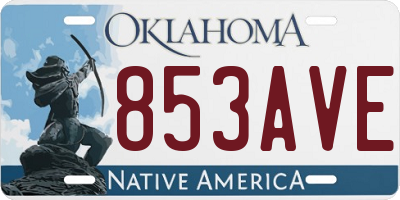 OK license plate 853AVE
