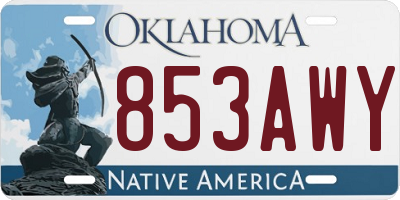 OK license plate 853AWY