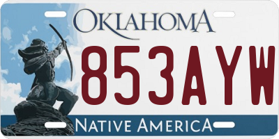 OK license plate 853AYW