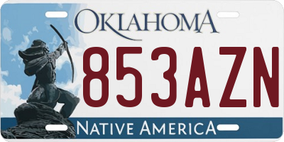 OK license plate 853AZN