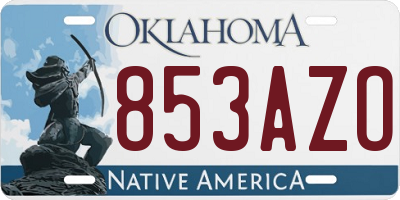 OK license plate 853AZO