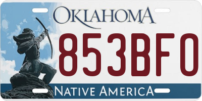 OK license plate 853BFO