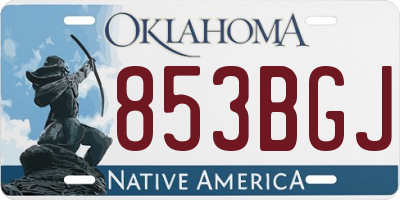 OK license plate 853BGJ