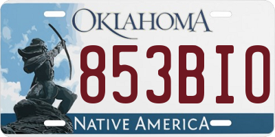 OK license plate 853BIO