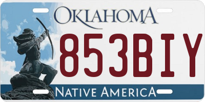 OK license plate 853BIY