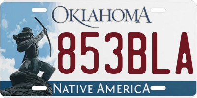 OK license plate 853BLA