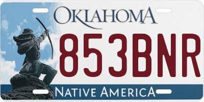OK license plate 853BNR